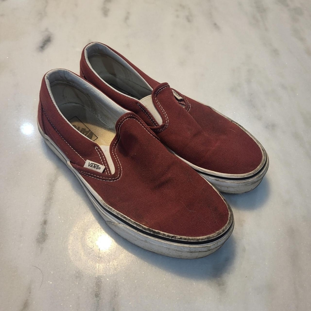 Vans Classic Burgundy Slip On Sneakers
